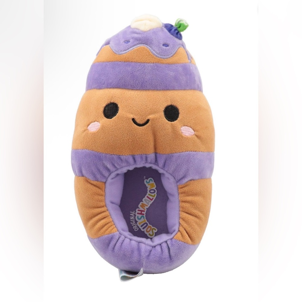 Girls Paden Blueberry Pancake Squishmallows plush slippers